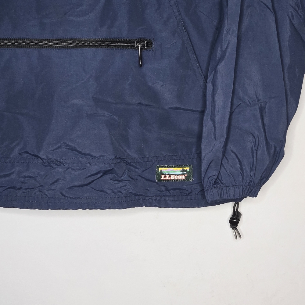 Vintage LL Bean Anorak Pullover Hooded Blue Jacket Rain Coat Windbreaker SMALL - Picture 2 of 9